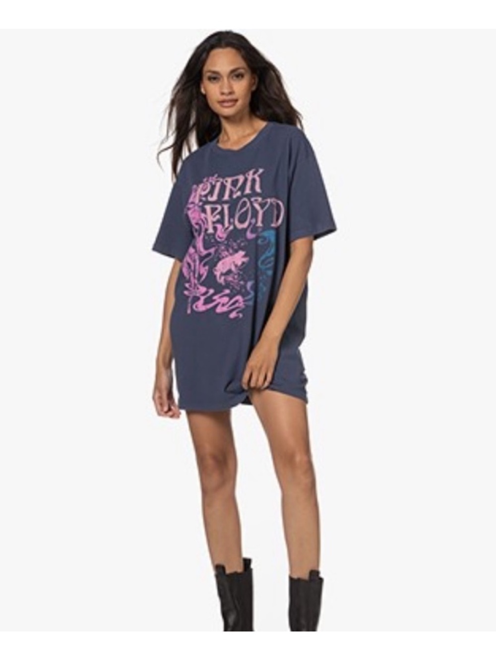 Daydreamer Pink Floyd Tee Dress Oversized Large Blue Band Shirt